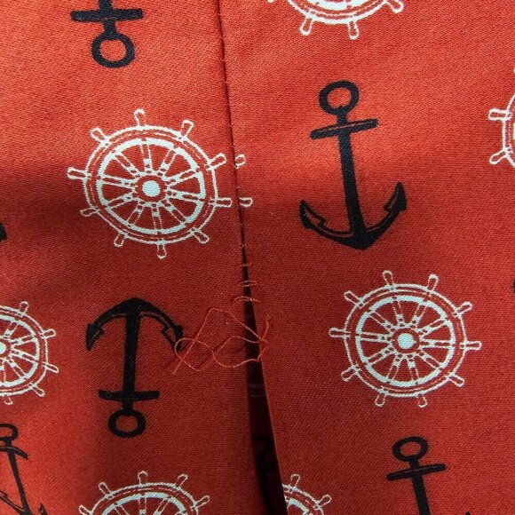 Charter Club Red Nautical Skirt Pleated Anchor Crab Shell Beach A-Line Preppy 10 - Picture 8 of 12